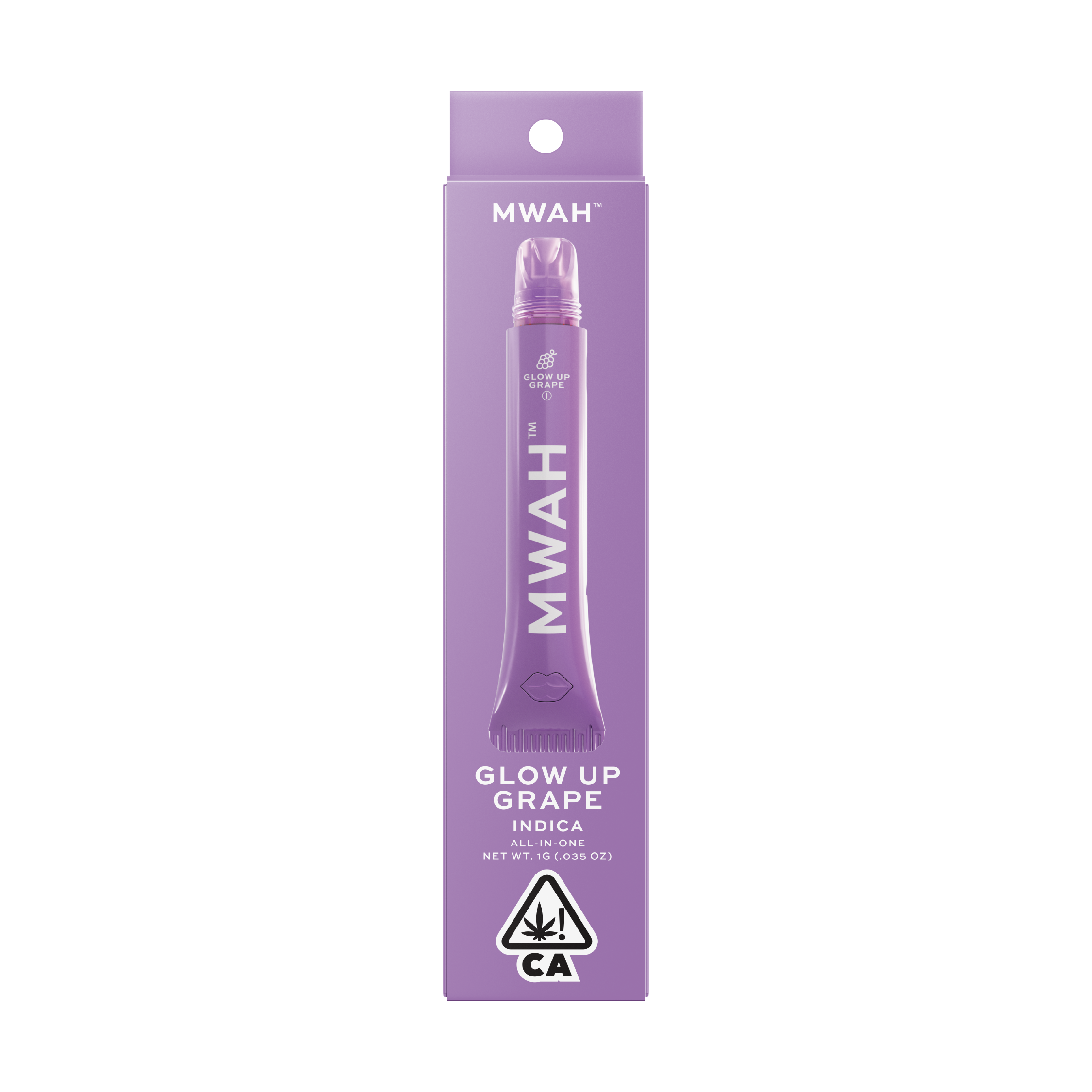 MWAH Glow Up Grape packaging with California cannabis symbol